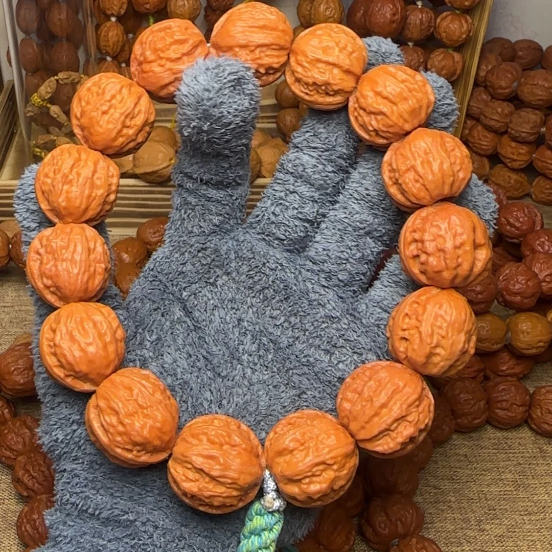 文玩核桃吊坠肉筋荔枝纹方墩手持24.24.23