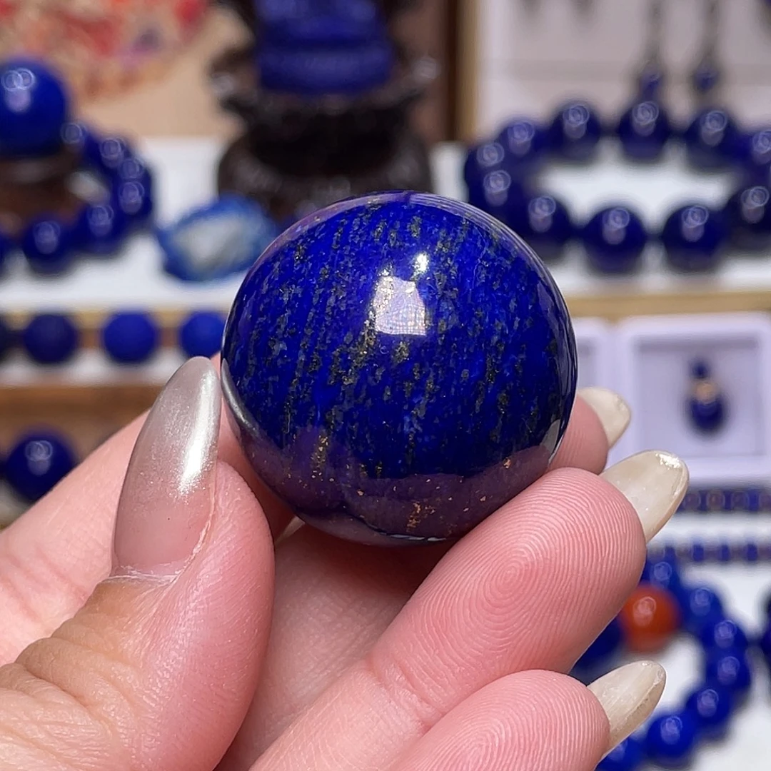 清***r青金石未镶嵌30mm单珠