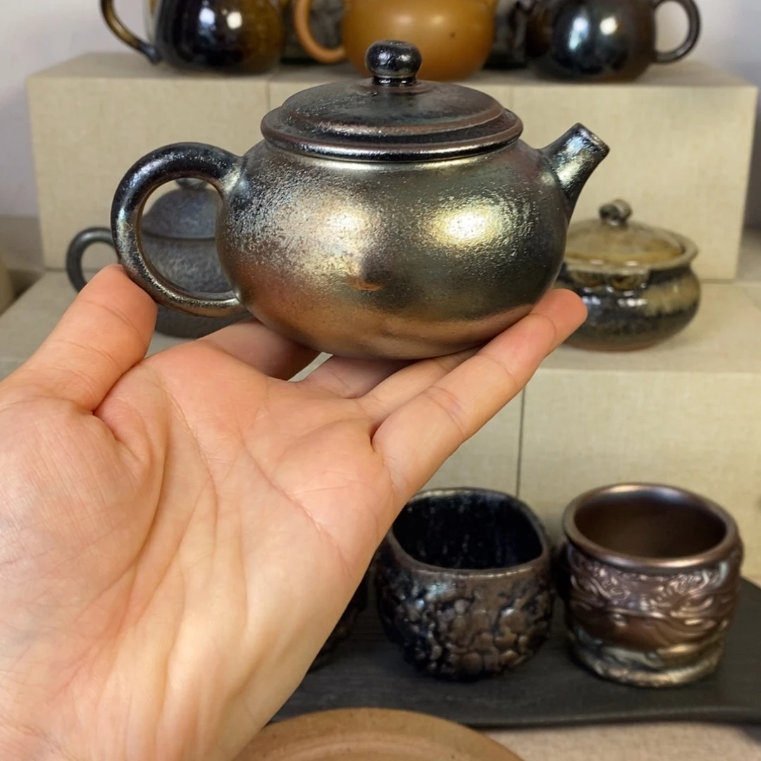 建水紫陶柴烧茶壶微微瑕