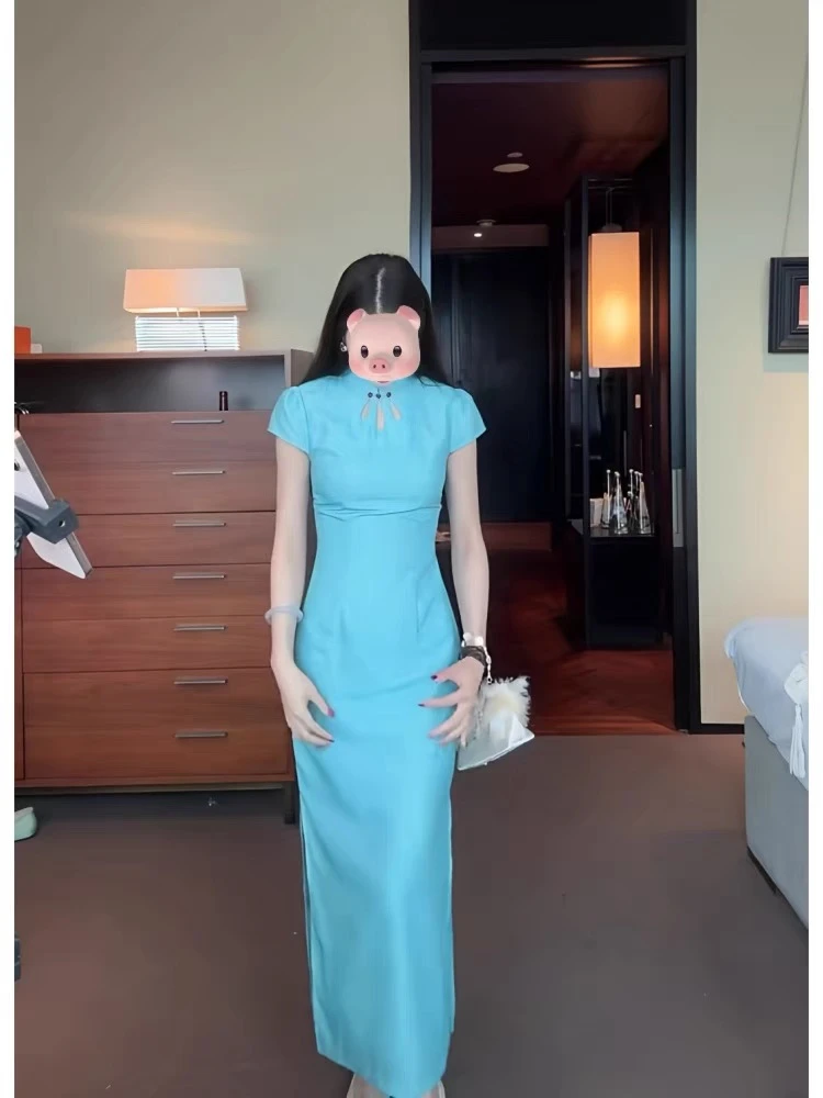 【C102】新中式2025夏新款优雅新款高级感收腰改良版旗袍