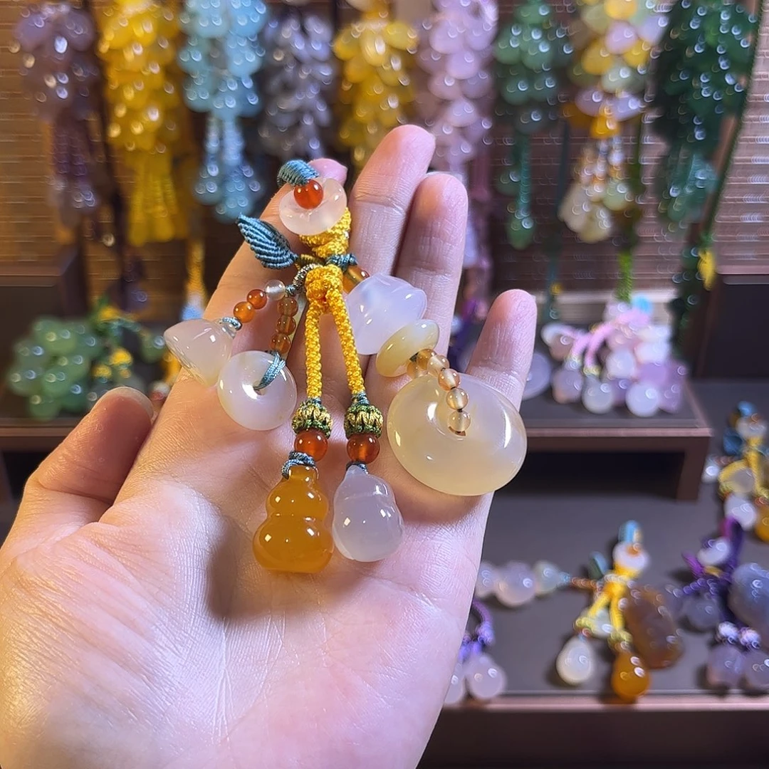 玛瑙/玉髓未镶嵌车挂钥匙扣