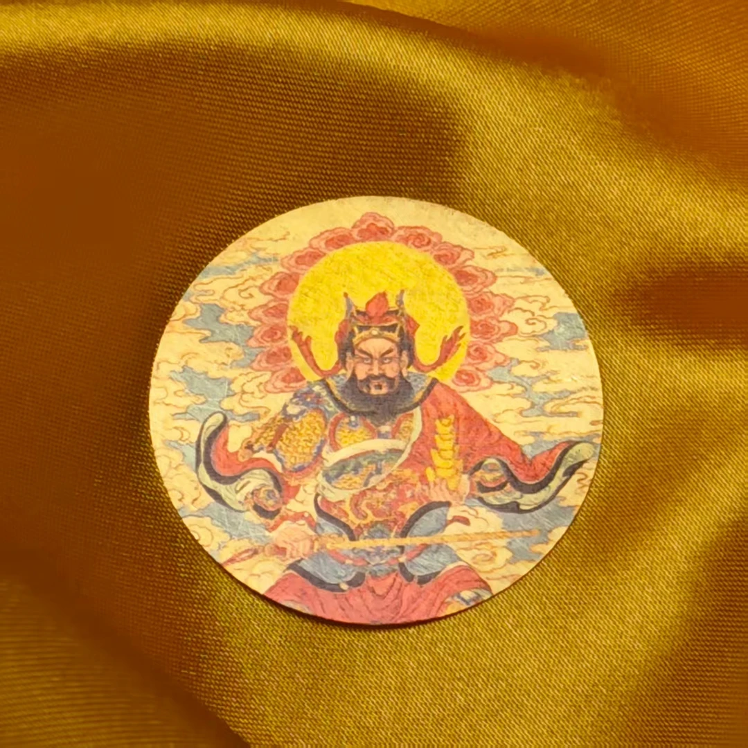 刘爷专属 深圳水贝足金赵公明圆唐卡【炫金】