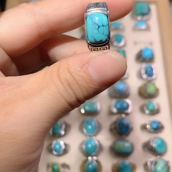 绿松石银S925镶嵌挂件