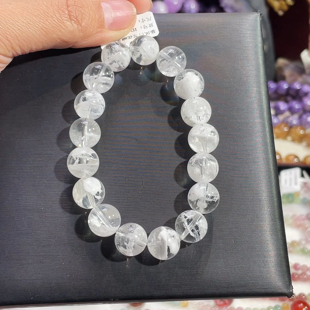 水晶手链未镶嵌暴风雪白雪花幽灵11.8mm