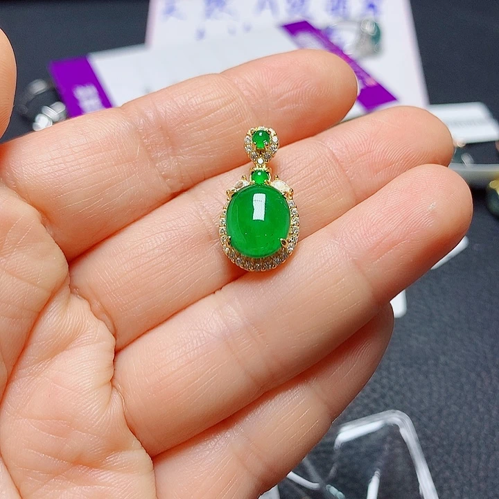 银S925镶嵌戒指翡翠