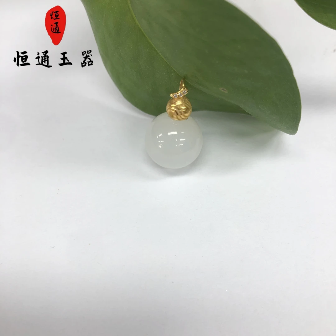 18k白玉圆珠吊坠多样性发一规格约12mm-y 1-676