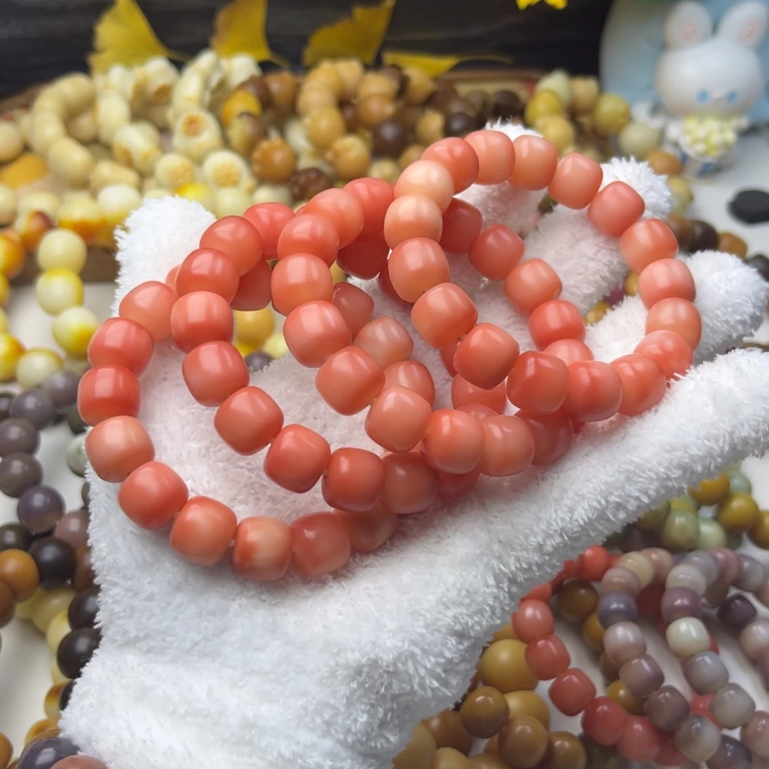 菩提根/象牙果吊坠桶13mm红玫瑰一串通货干磨