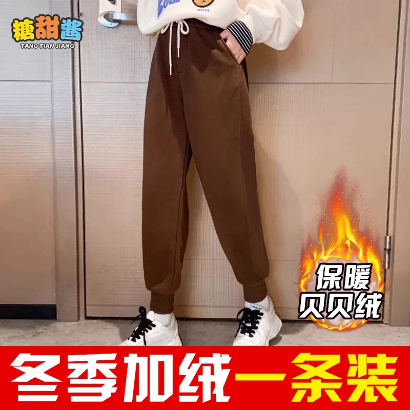 冬季女童外穿加绒卫裤九分裤子多款多色随机发货清仓大甩卖不退换