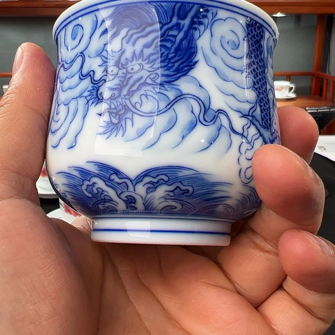 1**熊柴窑青花福筒龙纹主人杯