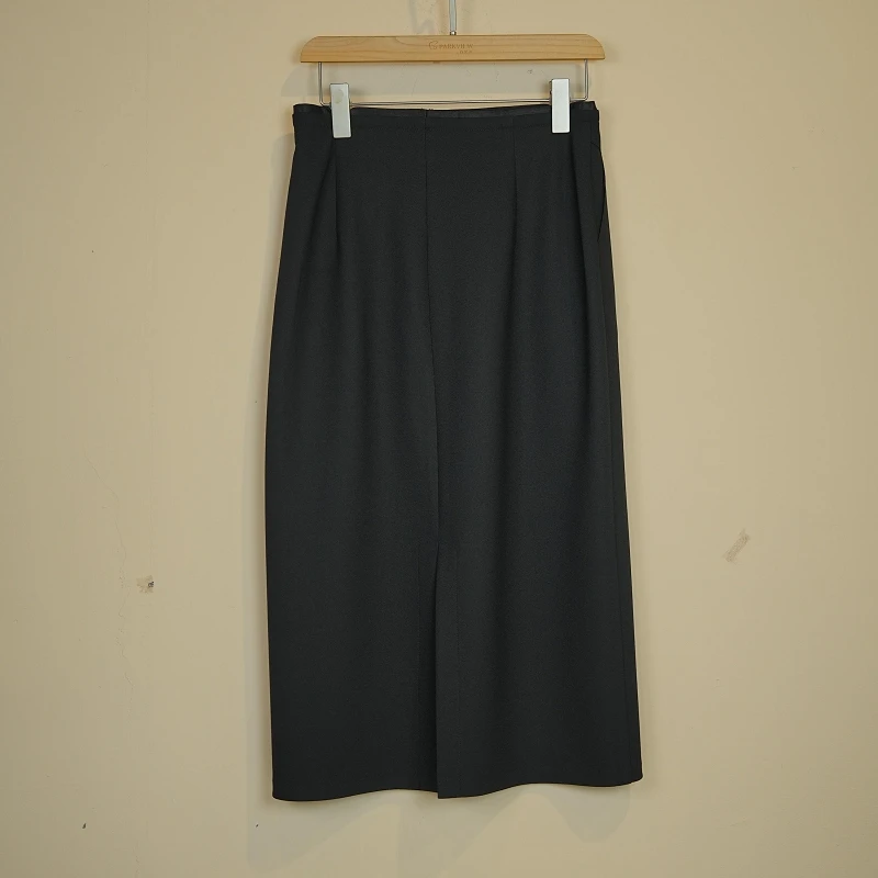 PARKVIEW/百芙川半身裙高腰直筒时尚休闲百搭夏季黑色开叉CK3023