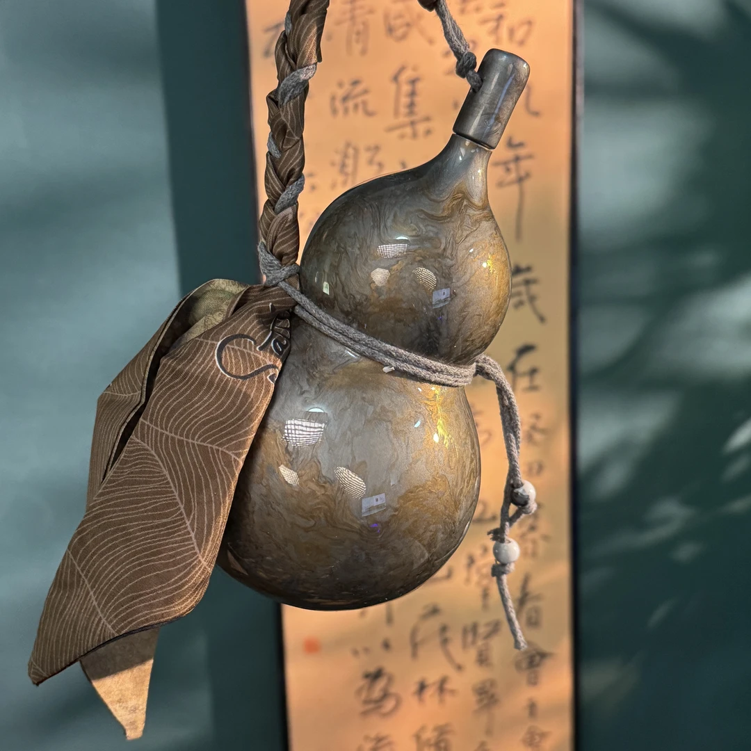 【星河隐】精品奶嘴硅胶内胆烤瓷热水酒葫芦