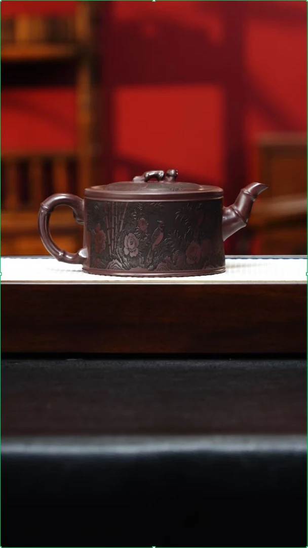 宜兴紫砂 竹段 石红 李恒阳h522