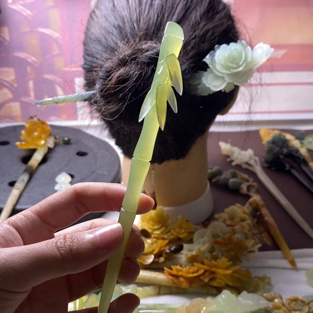 【闪购商品】蛇纹石玉合金发饰