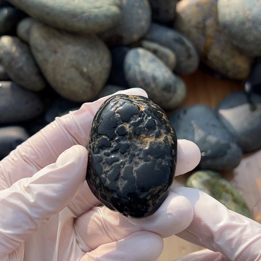 未镶嵌蛇纹石玉西藏藏玉药王石麦*