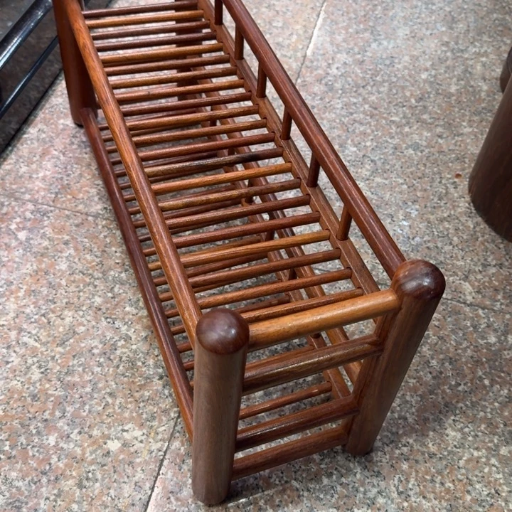 大果紫檀（缅甸花梨）花梨木简易茶架50-15/23