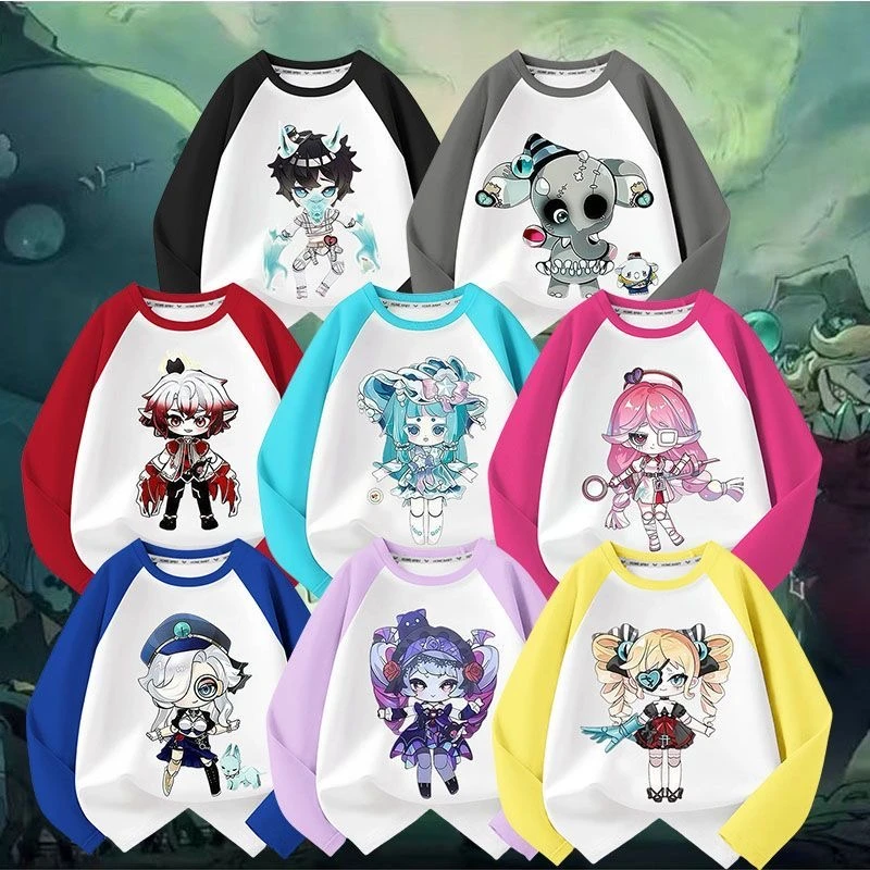 2025秋季追捕者儿童长袖t恤逃出惊魂夜哑女疯象小丑男女童衣服秋