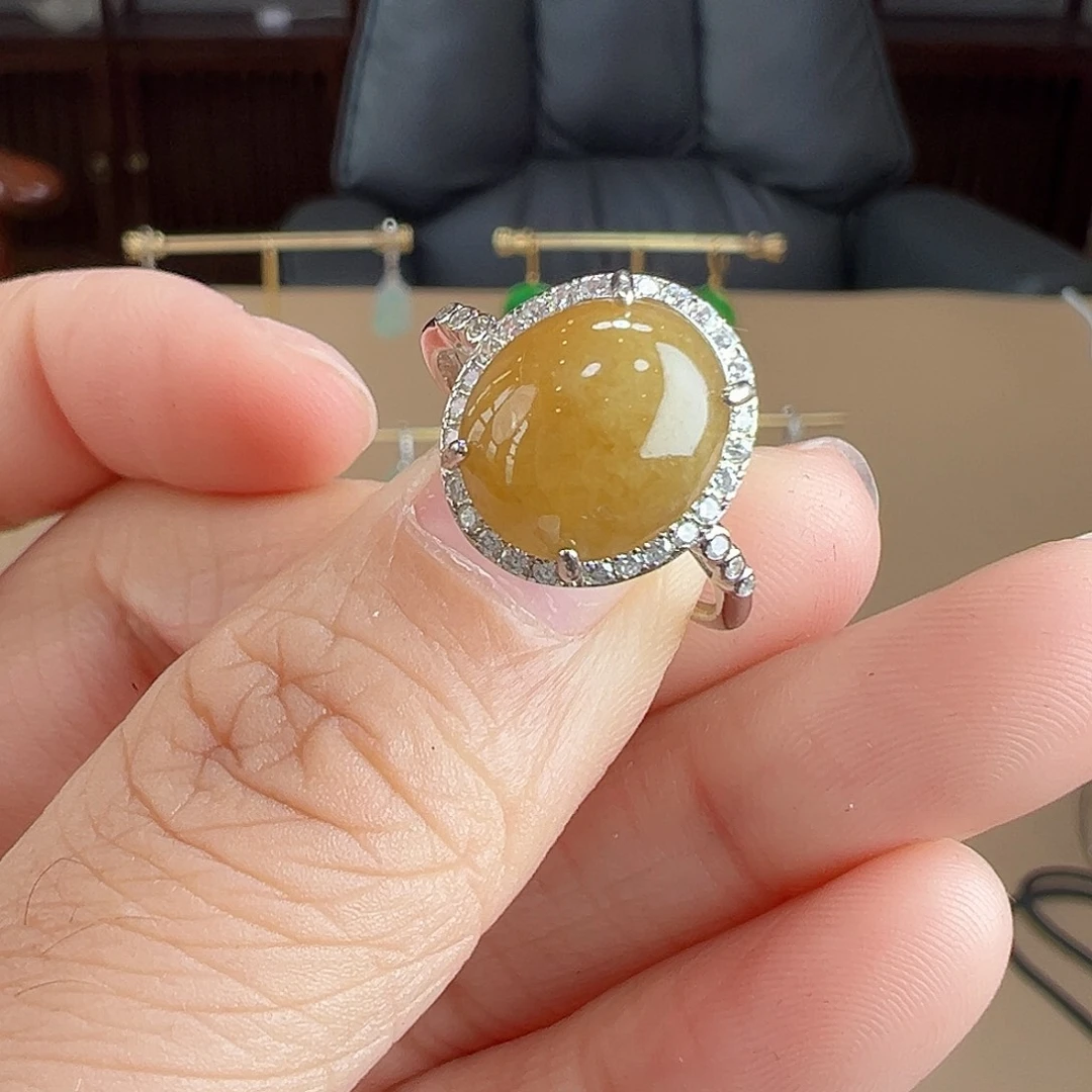 翡翠银S925镶嵌戒指戒指9