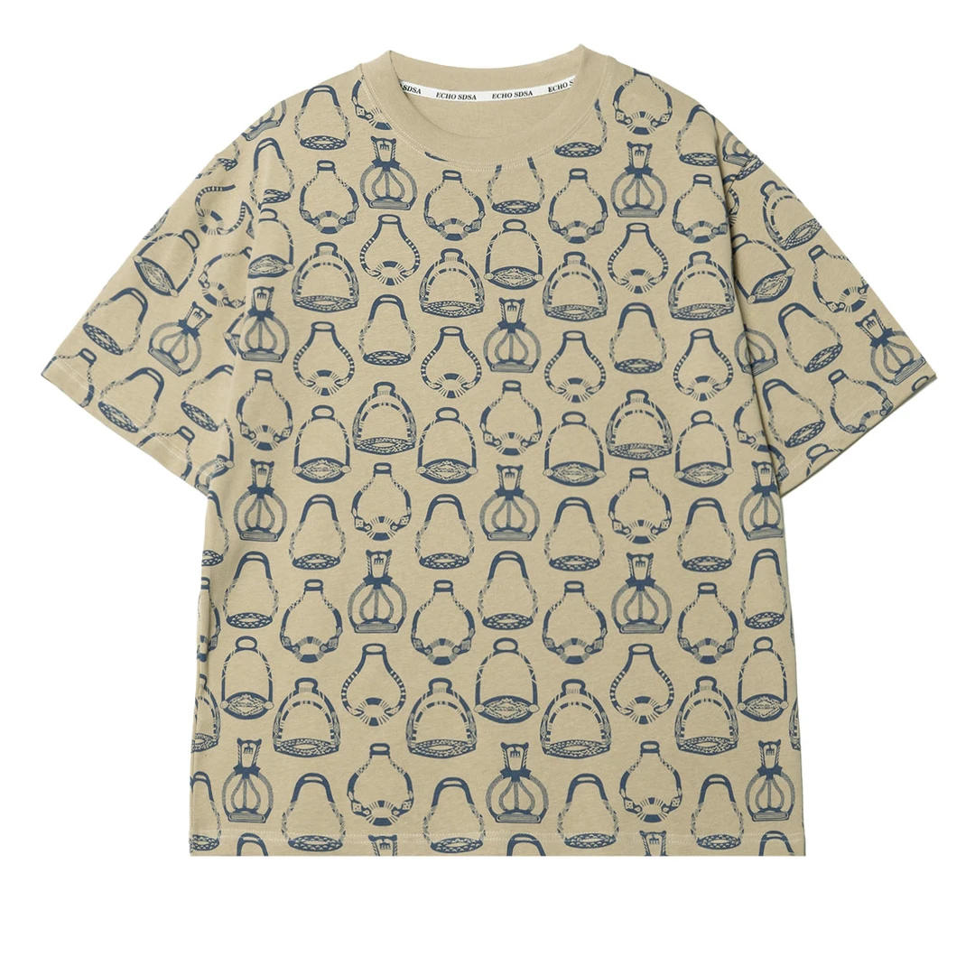 T121趣味卡通印花男生上衣潮出游情侣短袖时尚休闲宽松圆领复古