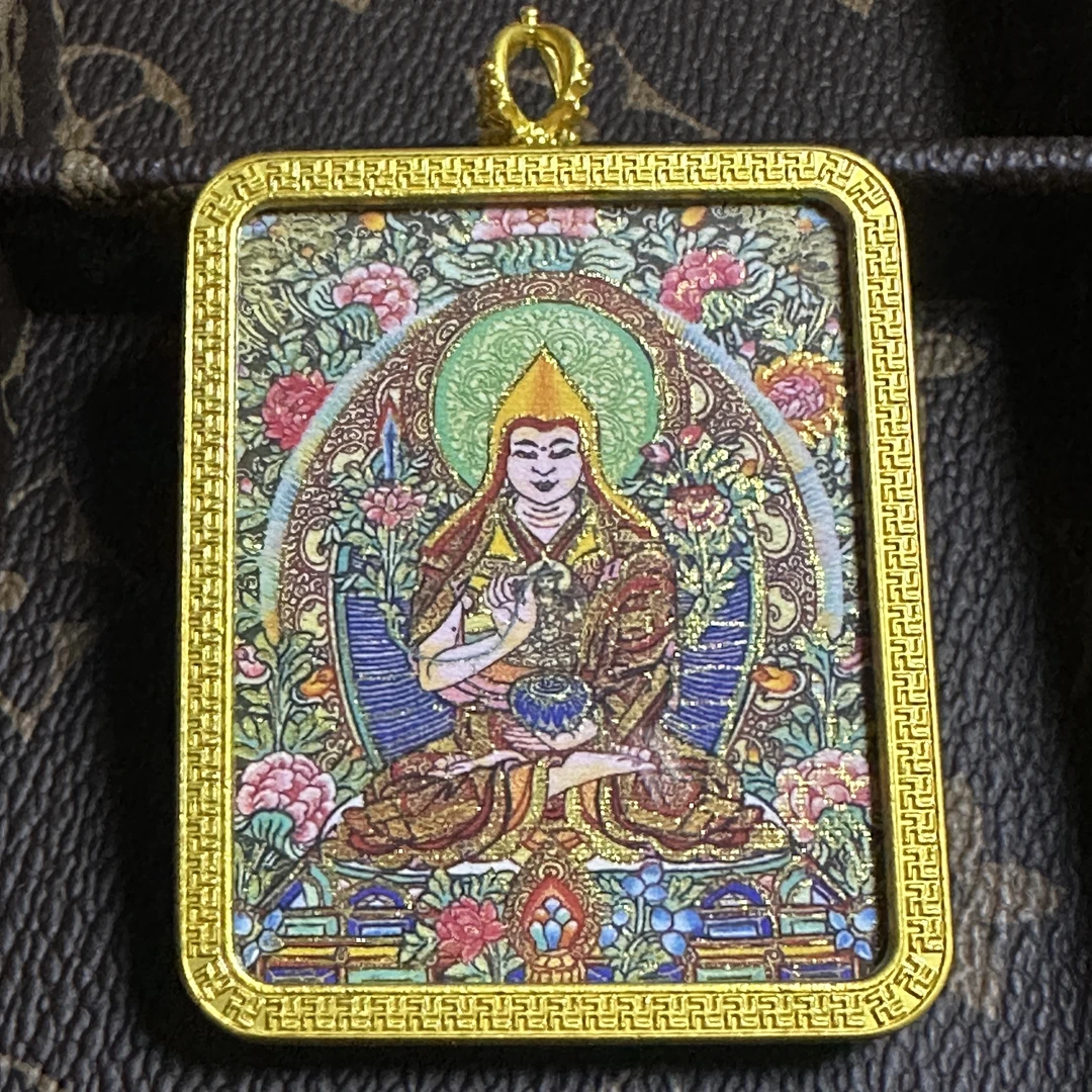 藏式摩利支天卡手绘描金送绳子