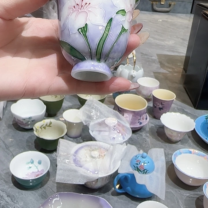 青花杯子杯碗套装