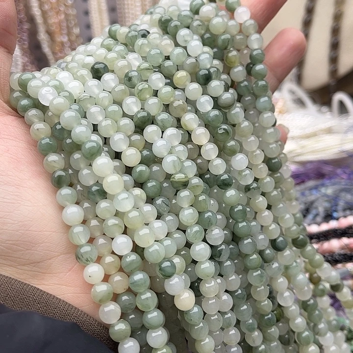 玛瑙/玉髓未镶嵌珠宝半成品2条6mm左右天山翠