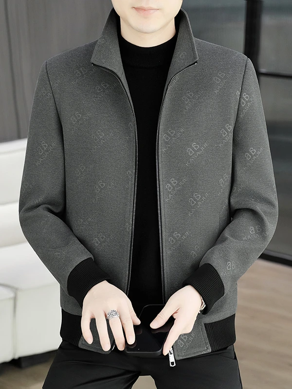 2025秋季轻奢外套男立领潮流拉链轻商务茄克青年高级感休闲夹克衫