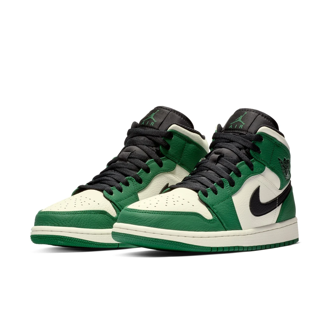 Nike Air Jordan 1 Mid 耐克 白绿脚趾 男子中帮板鞋 852542-301