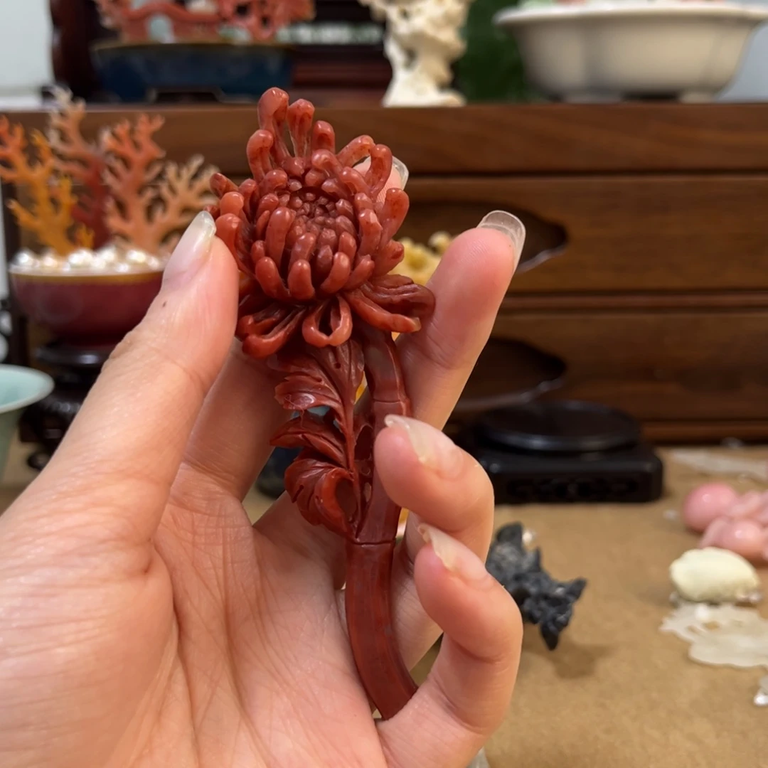 铉***昌化石印石菊花石雕