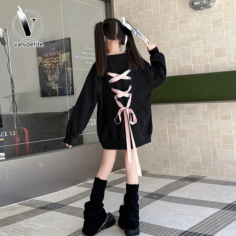 VALVOELITE女孩春秋卫衣2025新款网红炸街洋气时髦上衣中大童衣服