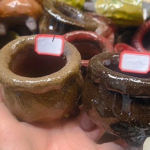 妮*粗陶花盆手工花盆制作