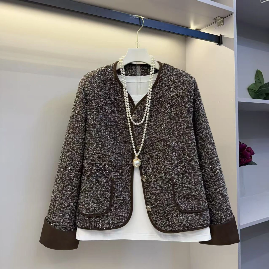 欧货新款2025大码女装时尚小香风高级感外套