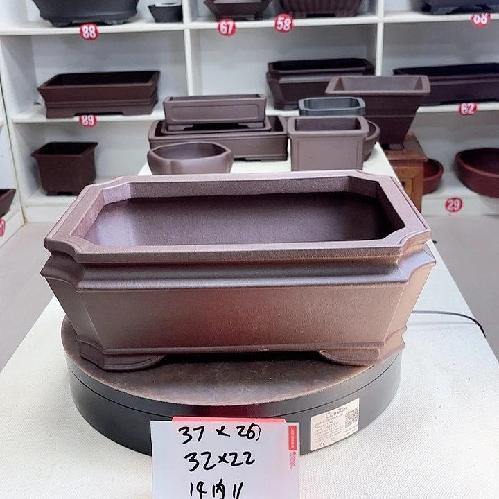 紫砂花盆大切角小