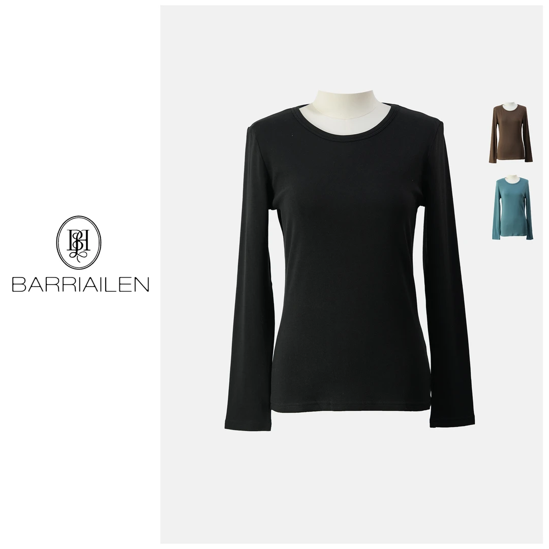 BARRIAILEN |  时尚简约百搭大气圆领打底衫-2410010