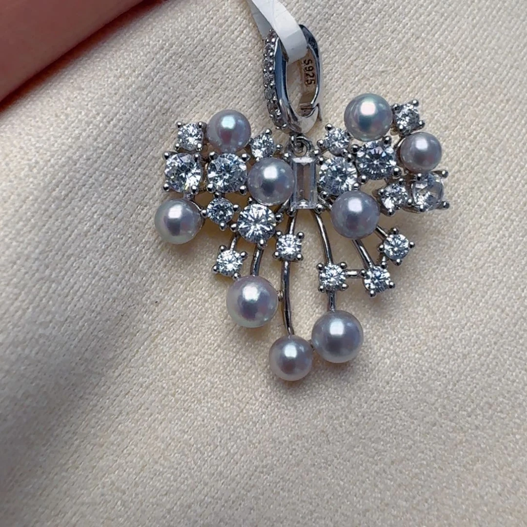 银S925镶嵌海水珍珠颈饰@@aq353