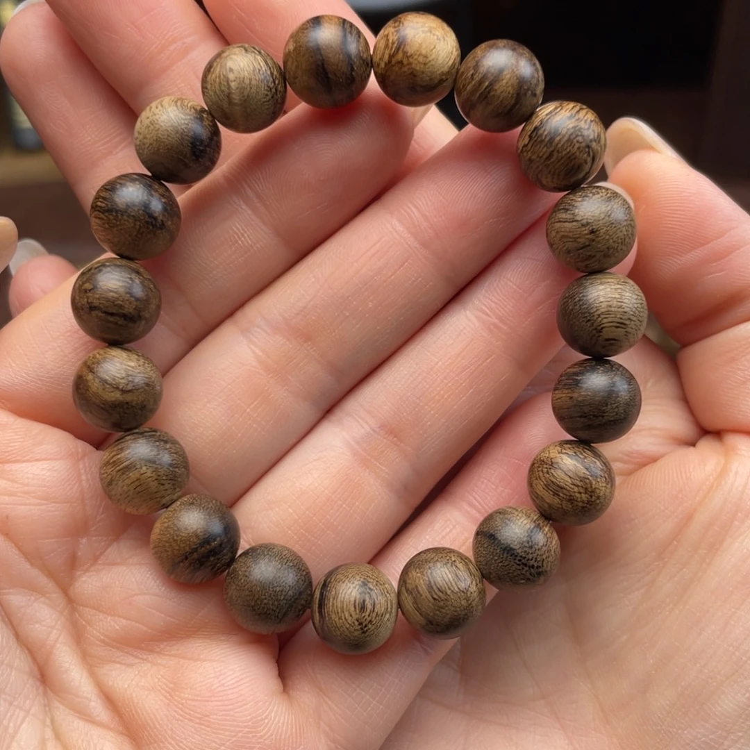 沉香手串越南芽庄白棋楠瘤疤1.0单圈