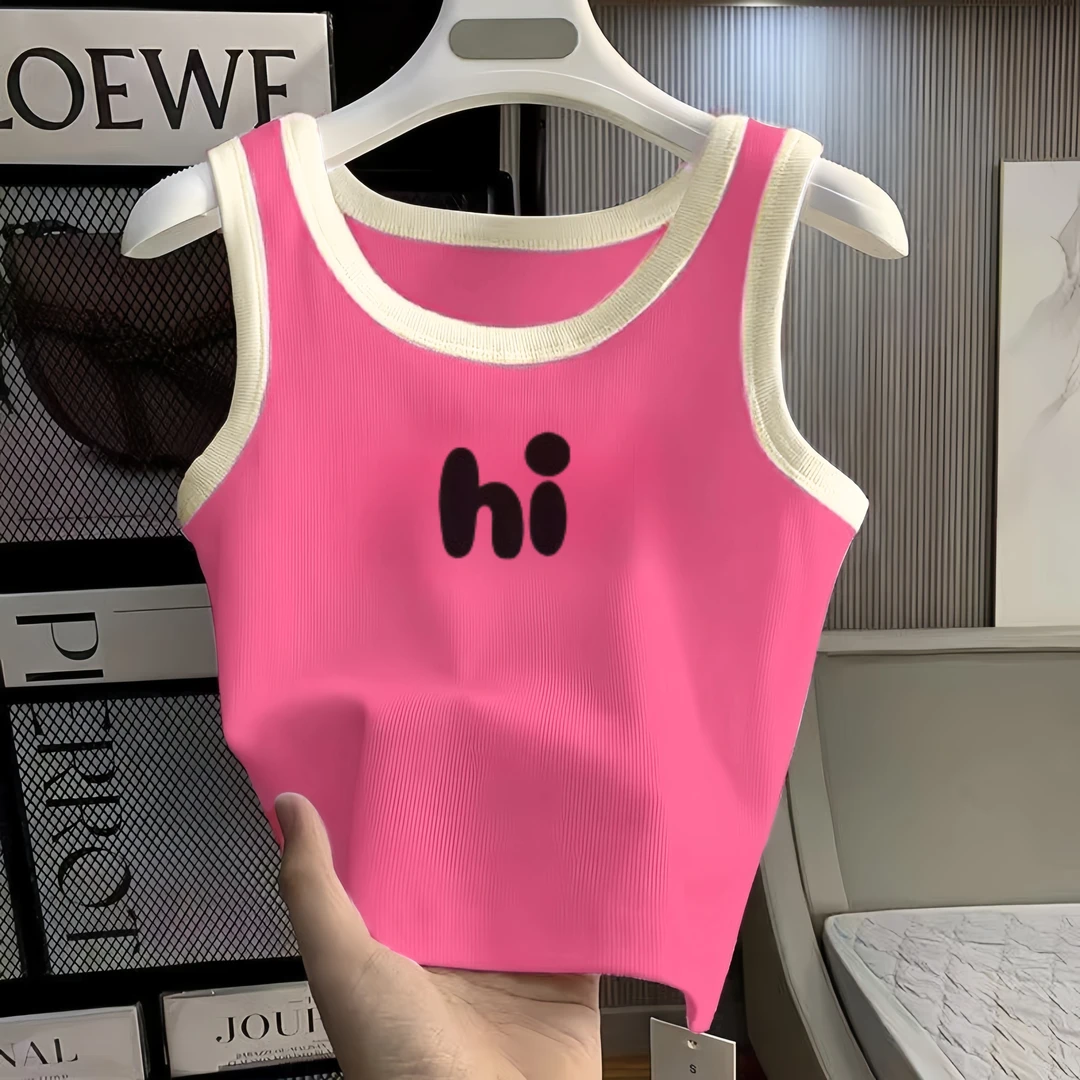 韩国童装薄款清凉冰丝小背心2025夏款女童气质风坑条无袖上衣儿童
