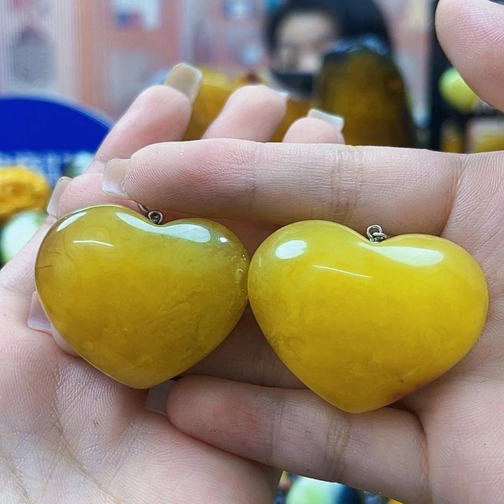 蜜蜡银S925镶嵌裸石耳环