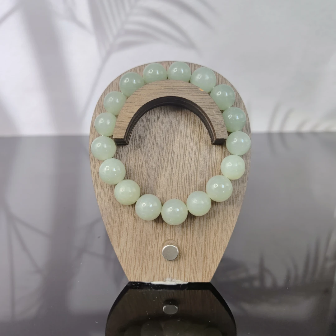 H和田玉圆珠手串（卡12）0975