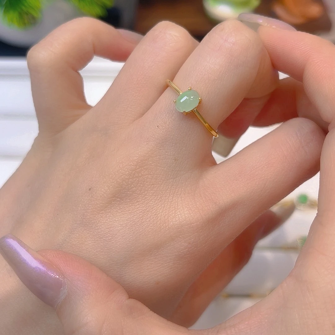 翡翠戒指银S925镶嵌我