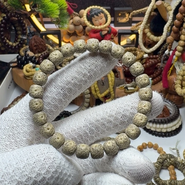 星月菩提手串6号车尺寸9.8石玉龙鳞单圈