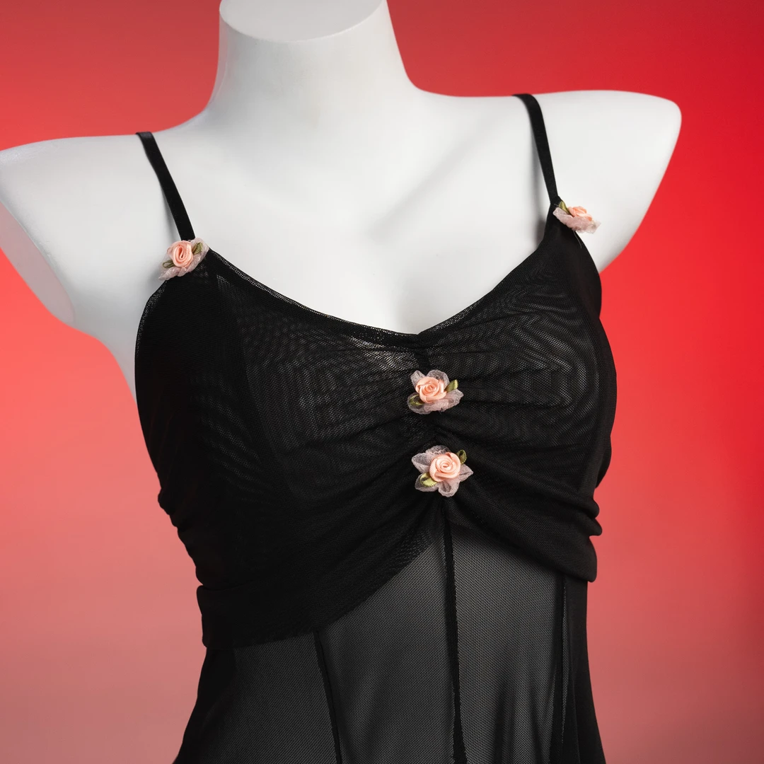 晚风【80-210】雏菊夏天大码镂空睡衣日常纯欲网纱