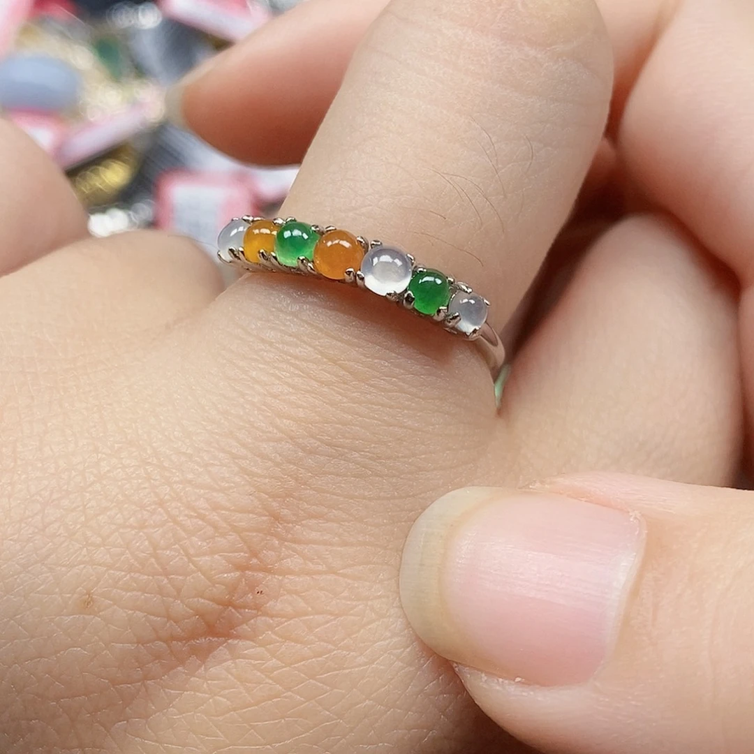 翡翠银S925镶嵌戒指