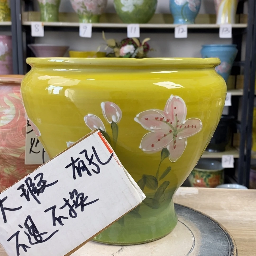 景德镇手工手绘陶瓷花盆
