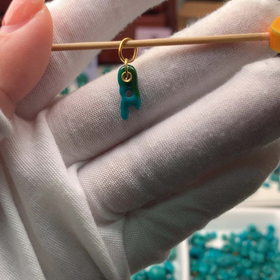 绿松石18K金镶嵌配饰