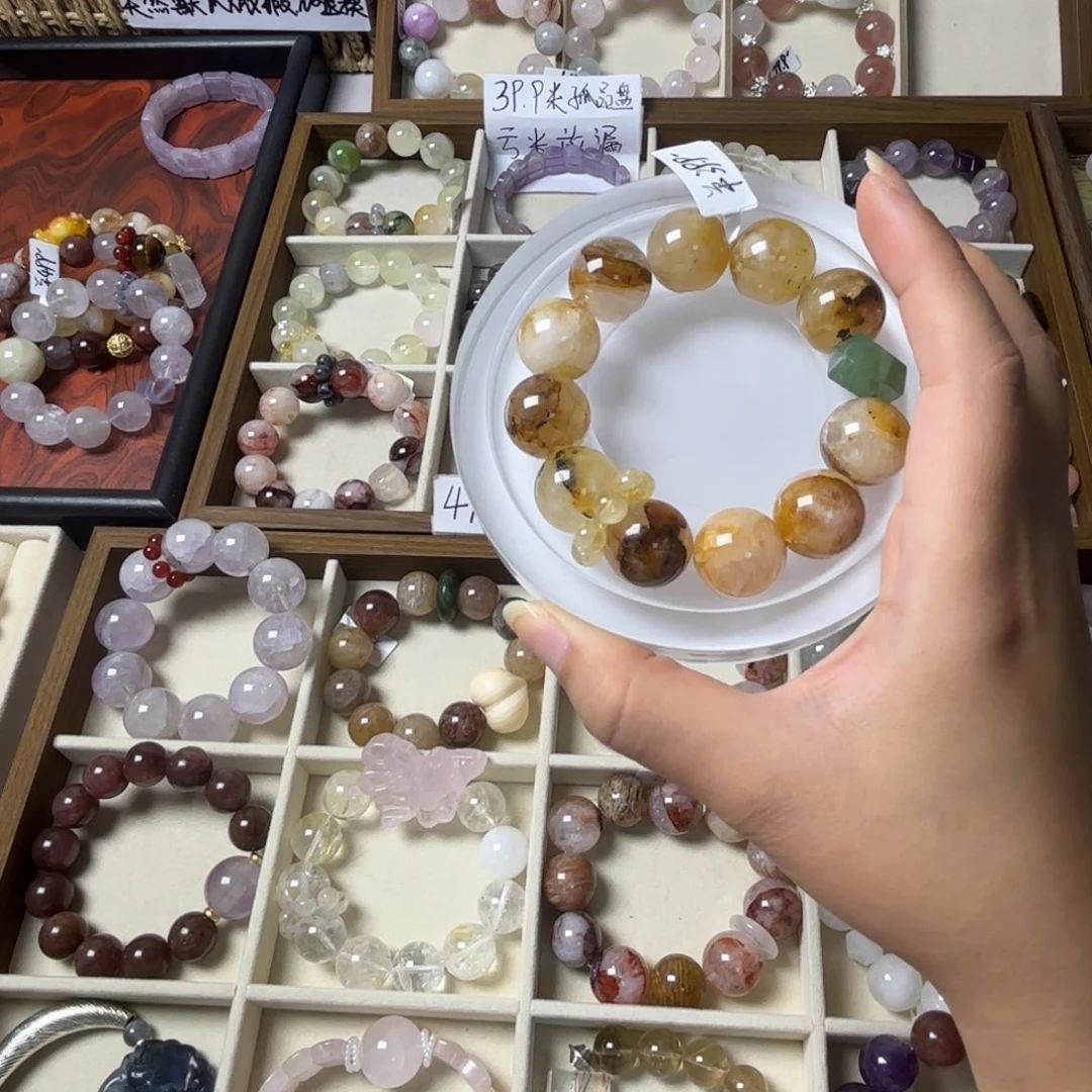 用***6水晶手链未镶嵌664号黄浇花