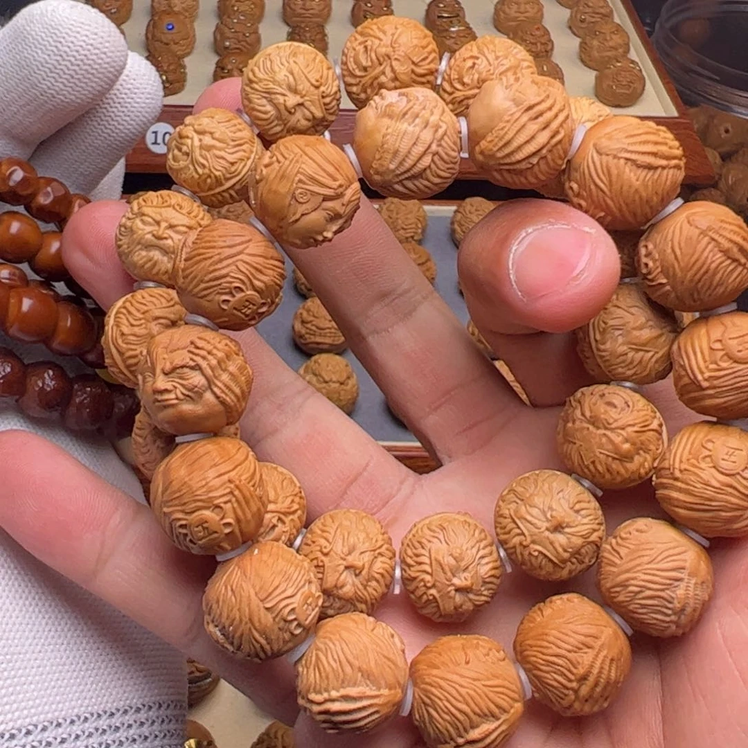 猴头核桃把件满冠手串全品 一条