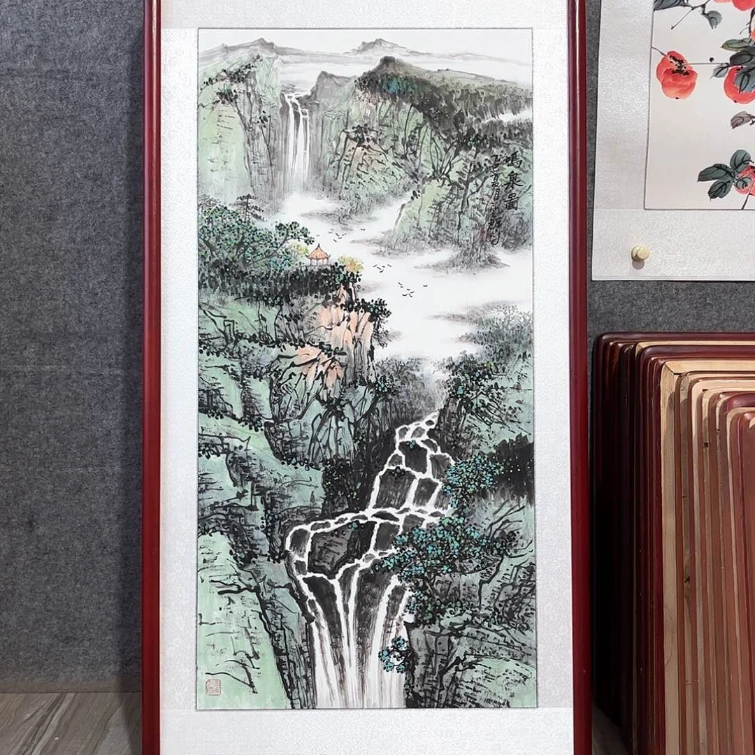 国画书画作品带框63×123