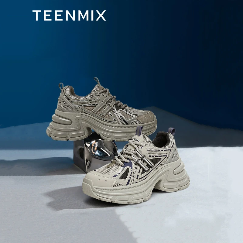 【百丽集团天美意】25春新款商场同款百搭厚底运动老爹鞋女BK831AM5