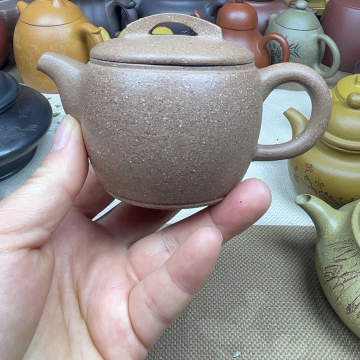 紫砂茶壶紫砂壶粗砂五彩段汉瓦130cc
