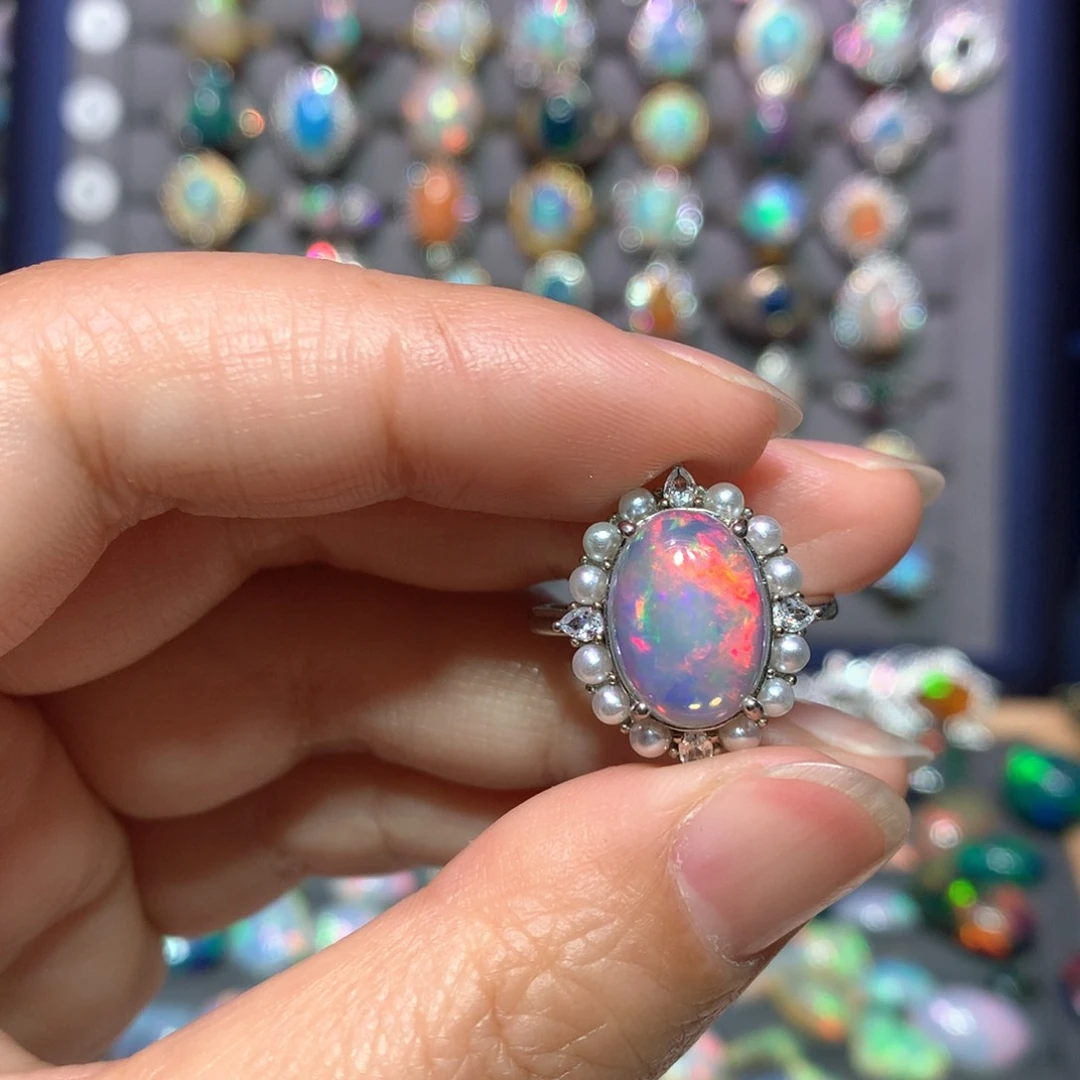 欧泊银S925镶嵌戒指款式